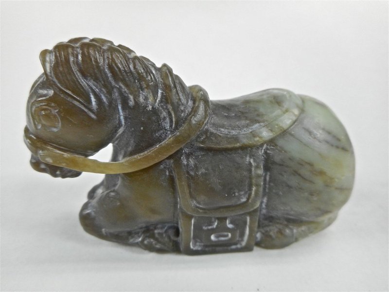 Antique Chinese Carved Jade Figure; Horse.
