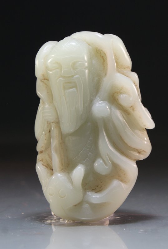 Chinese Carved Jade Figure; Shoulou.