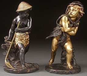 19th C. Bronze Statue Figures; Grouping, Eugene Laurent.