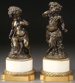 Patinated Bronze Figures; Young Saytr.