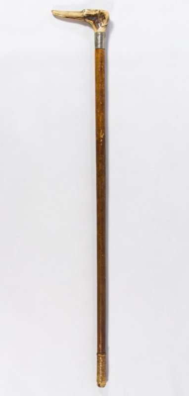 Antique Carved Stag Dogs Cane-Ca. 1890.