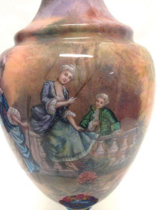 Large and Fine French Enamel Vase, circa 1880.