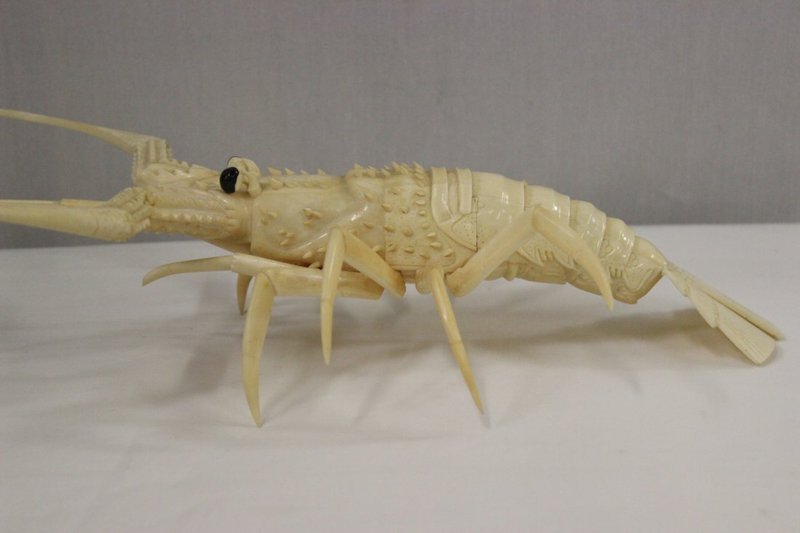 Japanese Meiji Period Articulated Carved Ivory/Bone Crayfish.