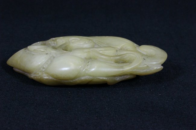 19th C. Chinese Hetian Jade Carving; lingzhi.