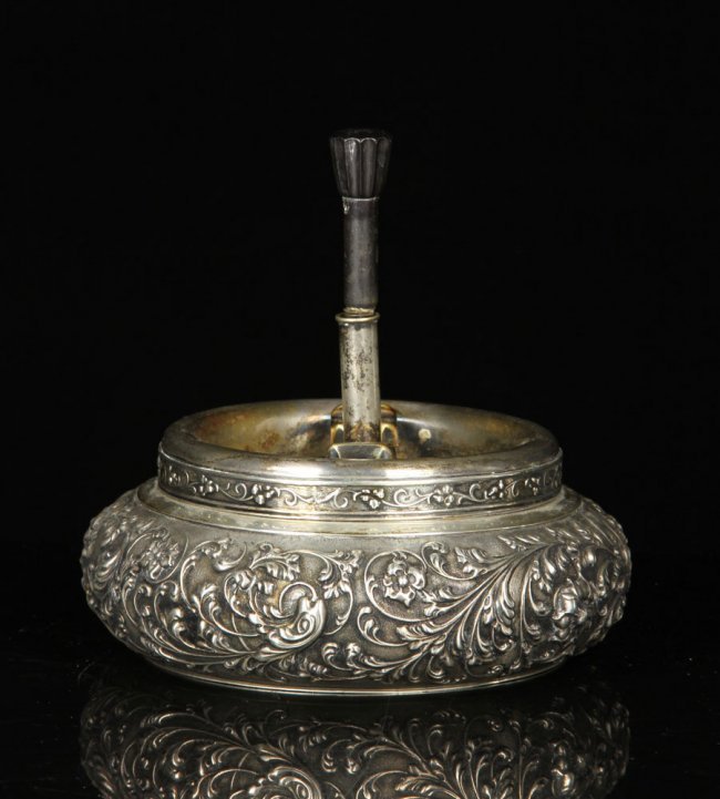 Dutch Repousse Silver Ashtray