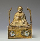 19th C. Chinese Bronze Buddha Inkwell.