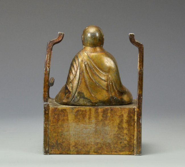 19th C. Chinese Bronze Buddha Inkwell.