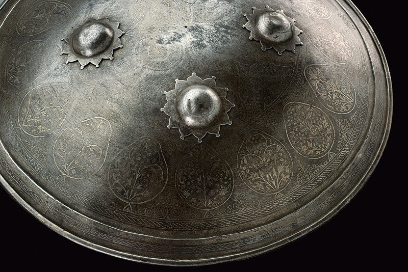 Supperb Mid 19th C. Ottoman Silver Decorated Shield (sipar)