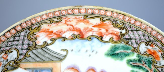 18th C. Cinese Mandarin Enameled Porcelain Plate.