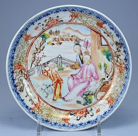 18th C. Cinese Mandarin Enameled Porcelain Bowl. 1770s.