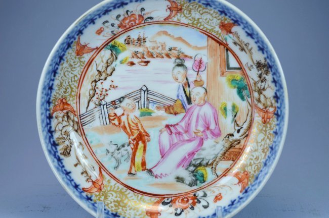 18th C. Cinese Mandarin Enameled Porcelain Bowl. 1770s.