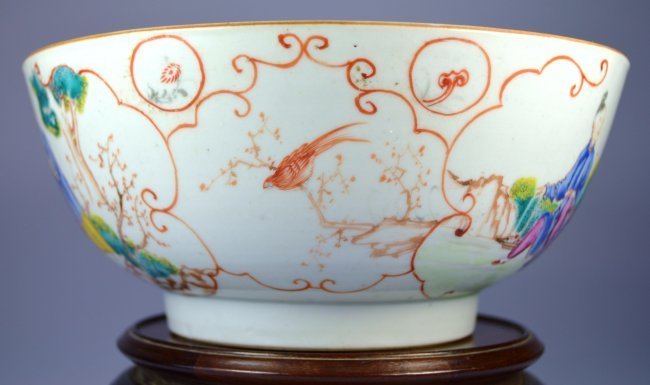 18th C. Chinese Mandarin Enameled Porcelain Bowl.