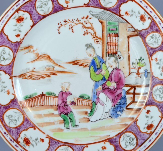 18th C. Chinese Mandarin Enameled Porcelain Plate.