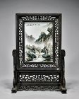 CHINESE ENAMELED PORCELAIN PLAQUE TABLESCREEN