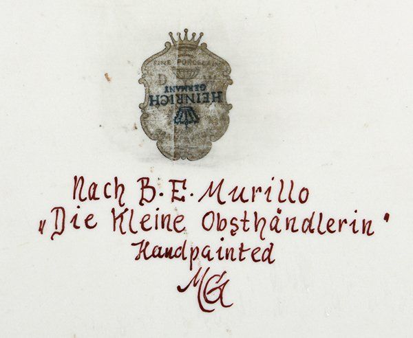 Hand painted German porcelain plaque