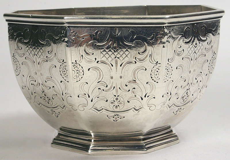 William Forbes coin silver engraved waste bowl