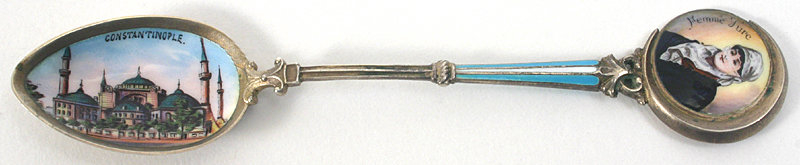 Constantinople silver and enamel bowl souvenir spoon