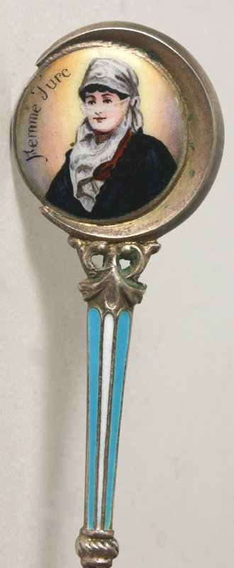 Constantinople silver and enamel bowl souvenir spoon