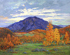 Arthur B. Wilder landscape painting, Mountain in autumn