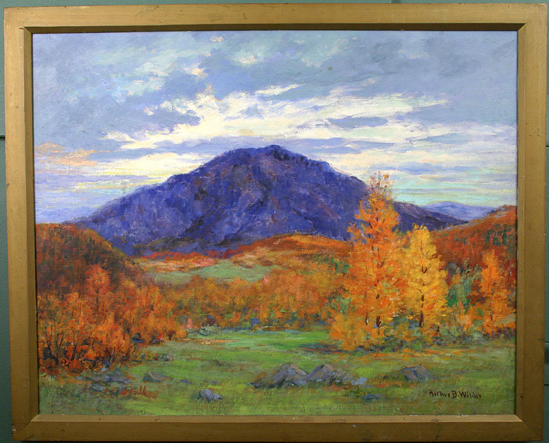 Arthur B. Wilder landscape painting, Mountain in autumn