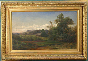 Sylvester Phelps Hodgdon landscape painting with barn