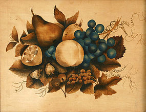 American folk art theorem painting with fruit