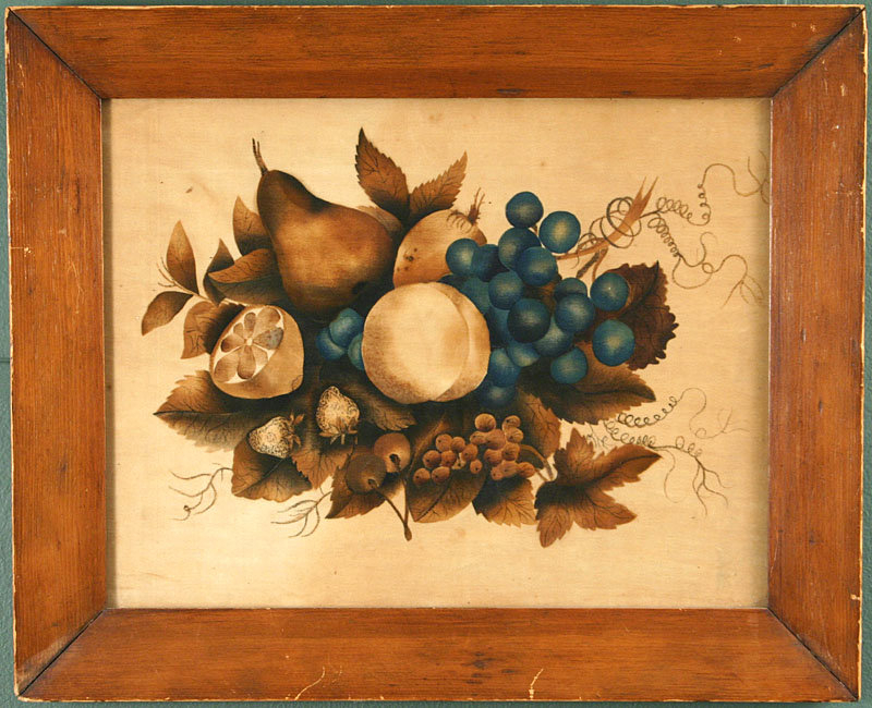 American folk art theorem painting with fruit