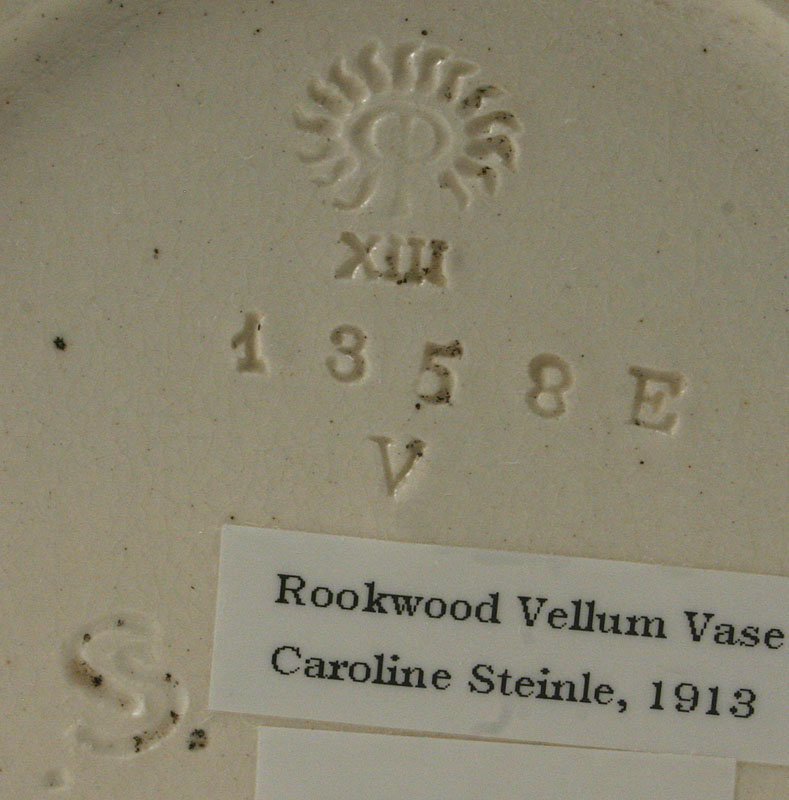 Rookwood Pottery vellum glaze vase with iris