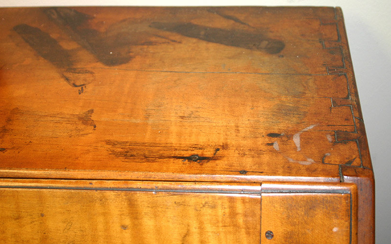 Chippendale maple slant front desk, New England