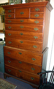 New England Chippendale chest-on-chest, cherry