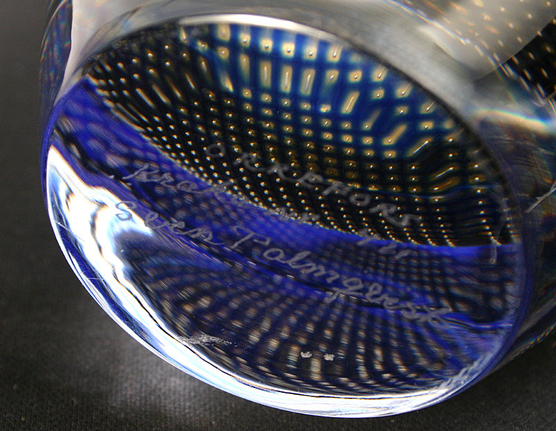 Orrefors Kraka art glass vase, Sven Palmquist