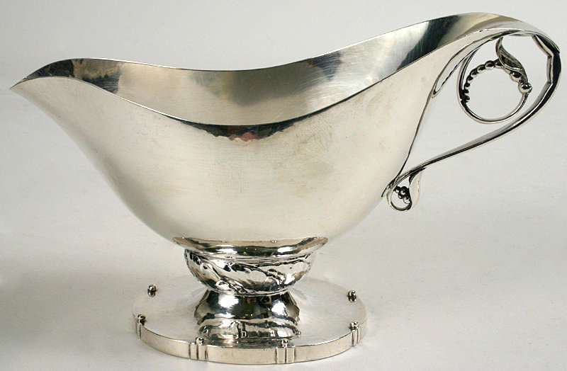 Georg Jensen sterling silver sauce boat and ladle