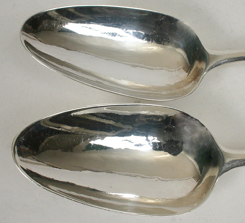 Pair Hester Bateman sterling silver table spoons