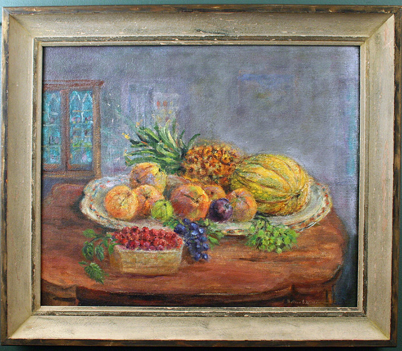 Arthur B. Wilder painting - still life of fruit, VT