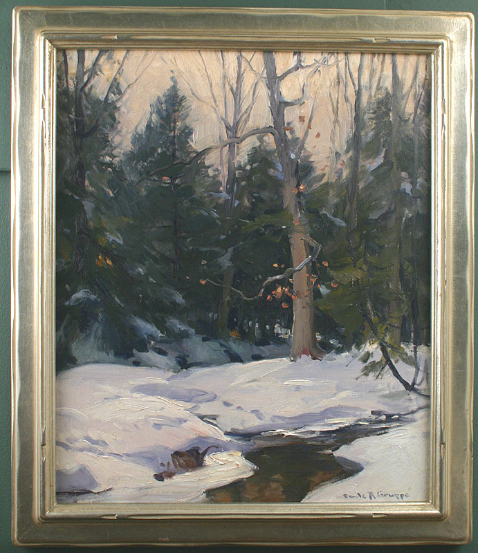 Emile Gruppe winter painting - Afternoon Light and Snow