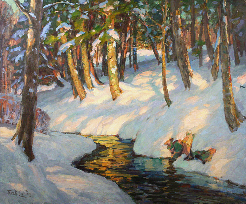 Thomas R. Curtin painting - Winter Sunshine, Vermont