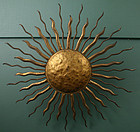 Antique metal sunburst hanging wall sconce lighting