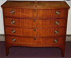 Federal era tiger maple bow front chest, New England