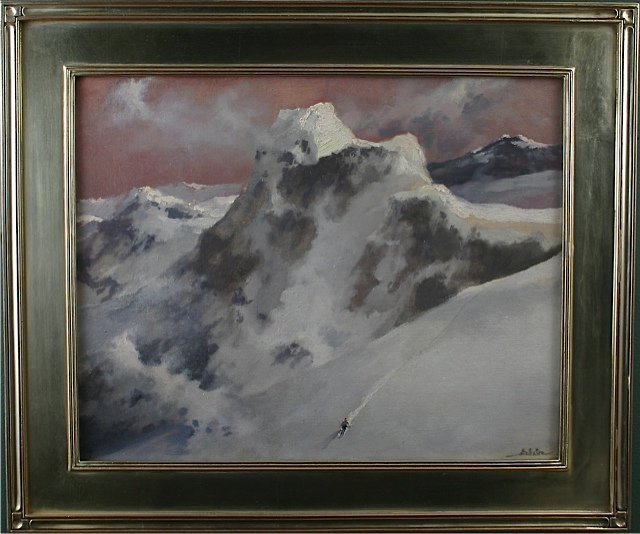 Eric Sloane painting of a lone alpine skier