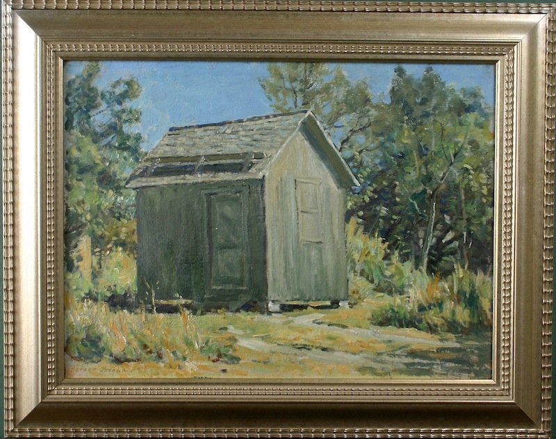 Horace Brown Vermont paintings - Saltbox &amp; Outbuilding