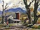 Ted Kautzky watercolor painting - Autumn in Vermont