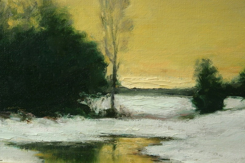 Dennis Sheehan winter sunset painting