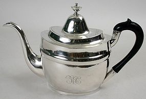 New York early American coin silver teapot - Joel Sayre