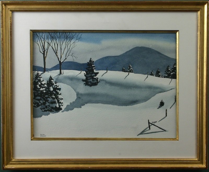 Walton Blodgett watercolor painting - Snow Drifts