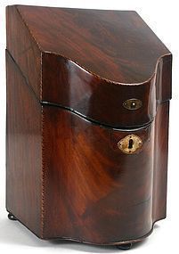 Georgian mahogany knife stationery box, English