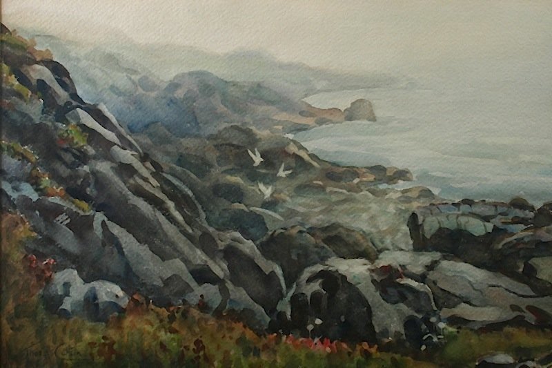 Thomas R. Curtin watercolor painting - Foggy Morning