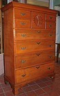 New Hampshire Chippendale tall chest with sunburst