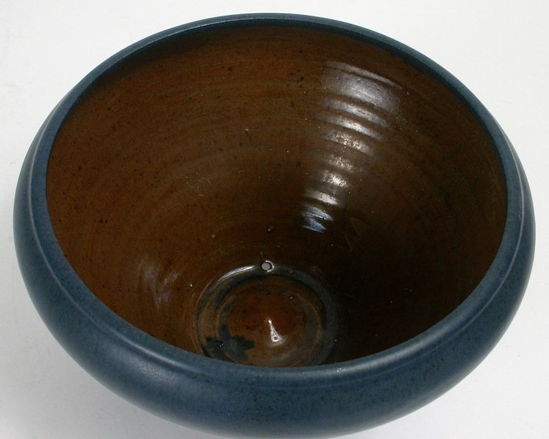 Marblehead Pottery flaring vase, blue glaze