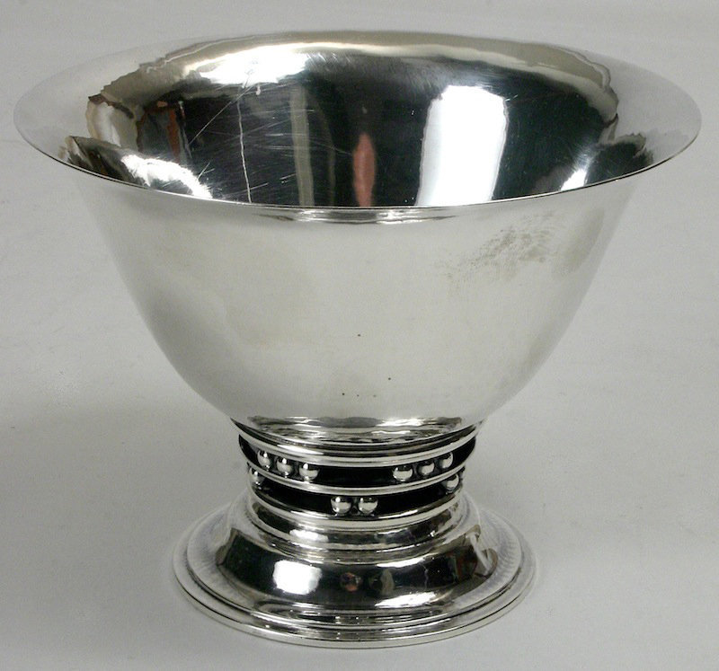 Georg Jensen sterling silver pedestal bowl and ladle