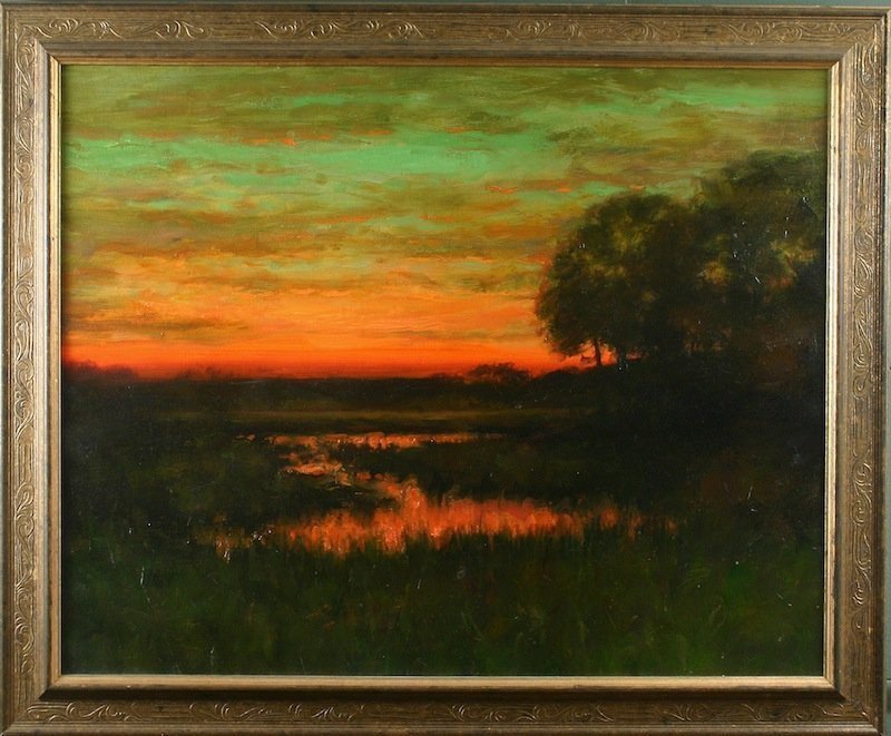 Dennis Sheehan painting - Sunset Afterglow on a Marsh